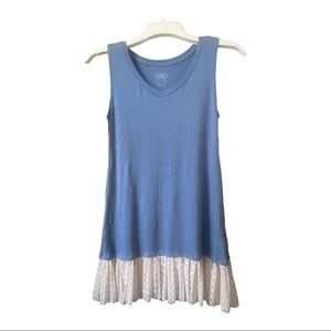 Logo Layers Long tank with lace trim